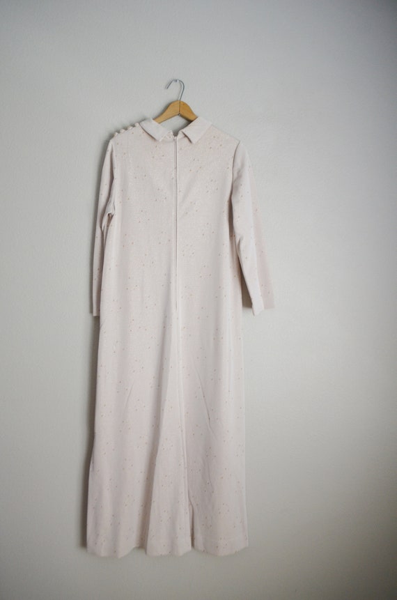 70s champagne polyester maxi MOD summer spring sp… - image 6