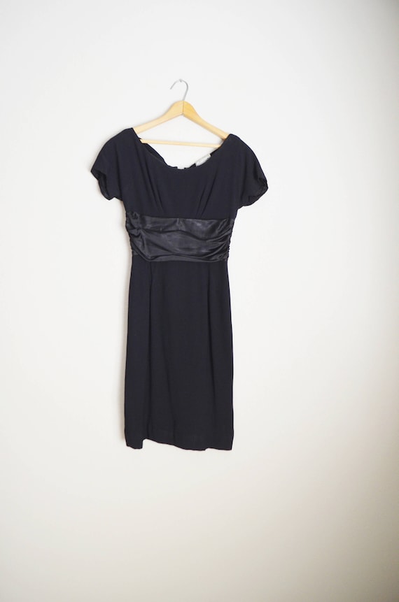 60s black cocktail dress / 1960s black evening dr… - image 5