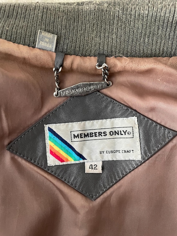 Vintage 80s Members Only Europe Craft Leather Bomber Jacket