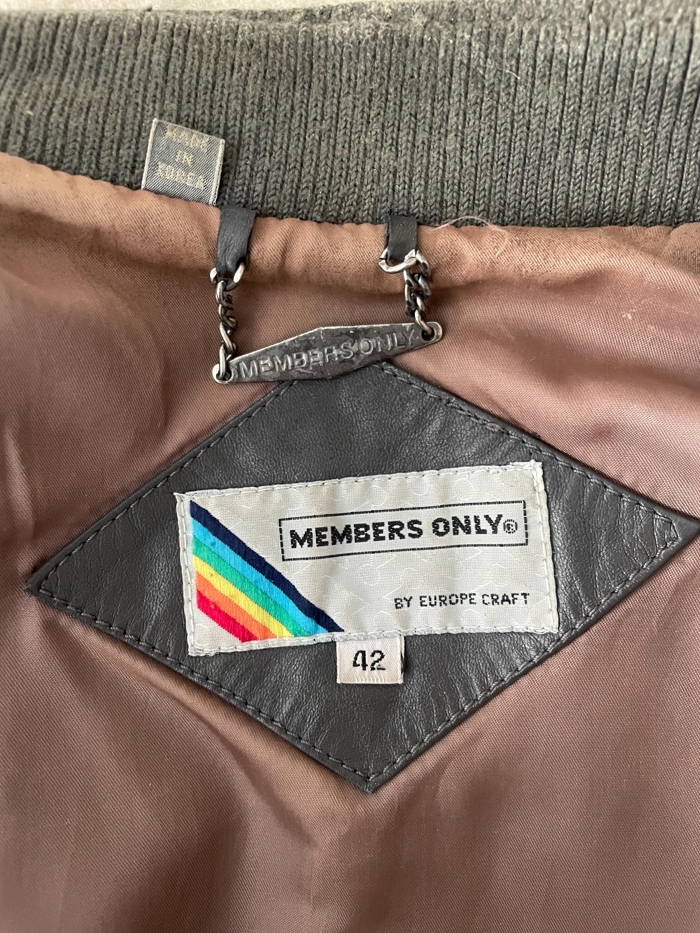 Vintage 80s Members Only Europe Craft Leather Bomber Jacket