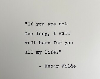 Oscar Wilde quote / vintage typewritten quote / love quote / Oscar Wilde quote on typewriter
