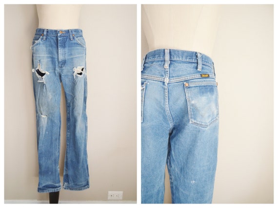 thrashed wrangler jeans - 32x30