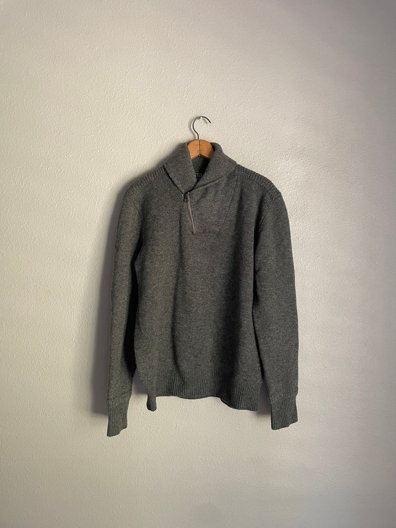 vintage 80s polo ralph lauren shawl neck gray lambswool sweater medium/large image 7