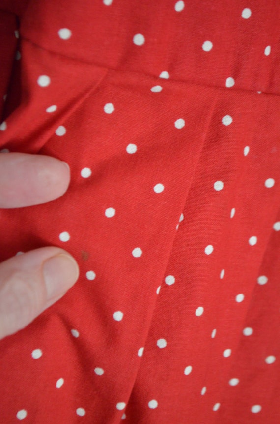 vintage 80s laura ashley girl's red polka dot dre… - image 5