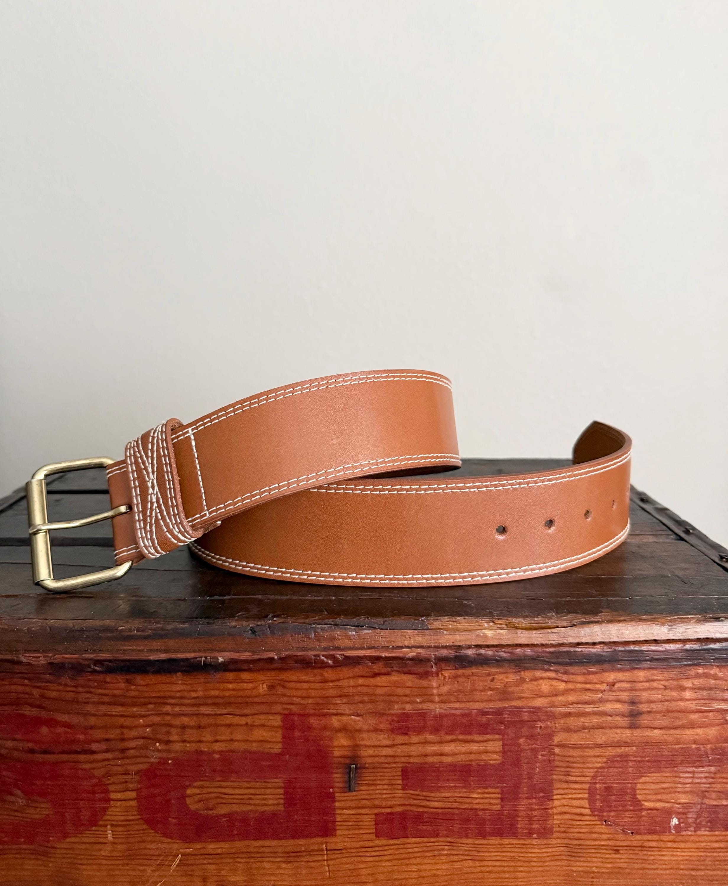 Ellen Tracy ET13301J Brown Leather Amber Buckle Belt XL Vintage Ellen Tracy Belt - Etsy main image 3