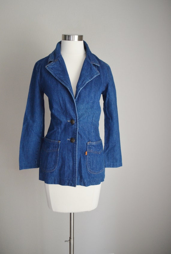 Levi's Denim Jacket / Vintage 70s Orange Tab Levis Fitted - Etsy