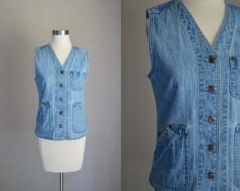 vintage 90s denim vest - small women's denim vest