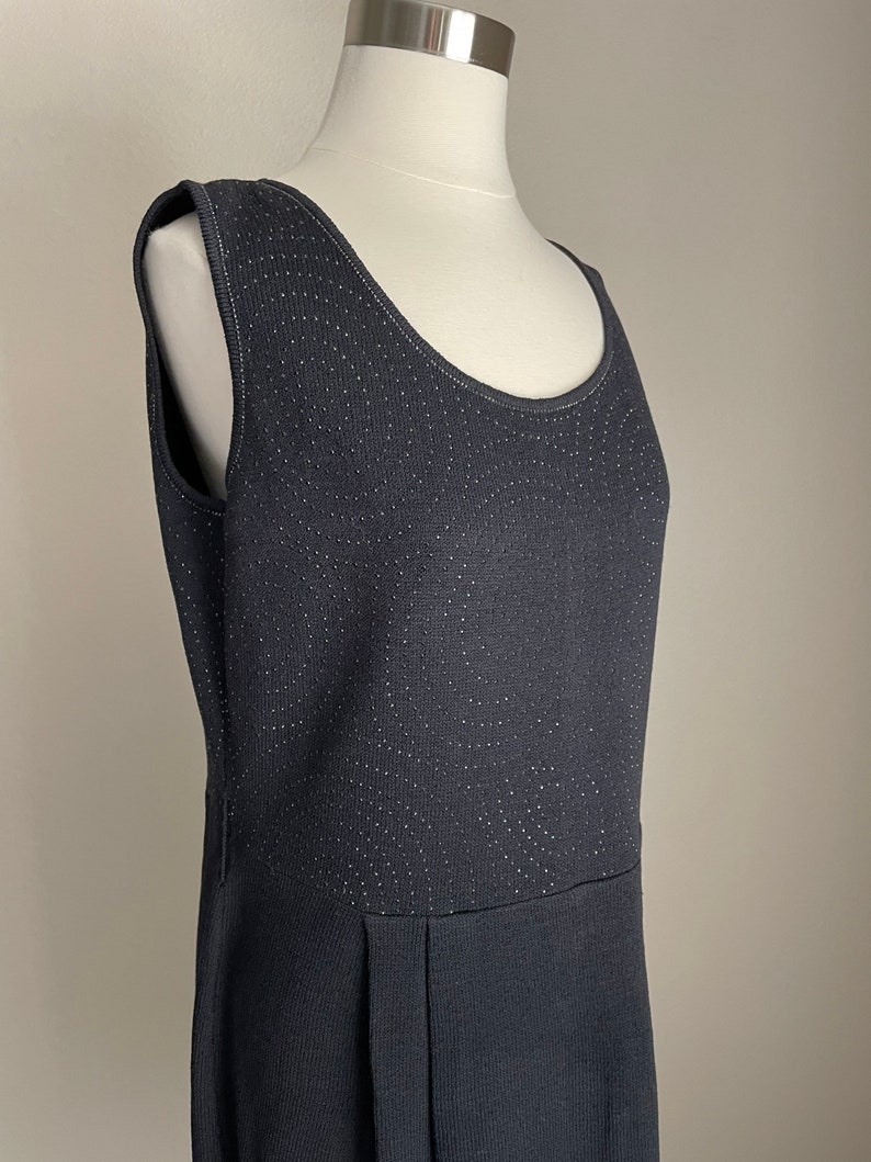 vintage new with tags NWT deadstock St. John Black knit sparkle rhinestone dress medium image 8