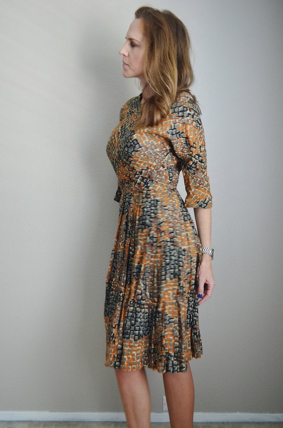 mod dress / vintage 60s abstract mod party dress … - image 7