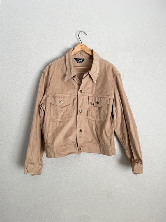 Vintage 70s Lee's Moleskin Tan Khaki Brown Trucker Men's Jacket