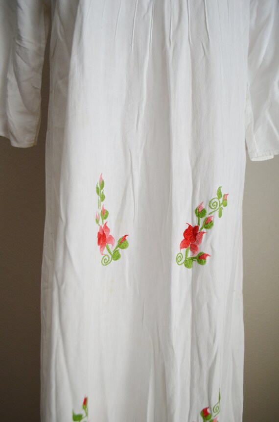 vintage 60s long maxi boho dress embroidered dres… - image 4