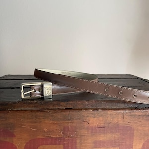 vintage 80s taupe brown Ann Klein leather belt - women&#39;s x-small