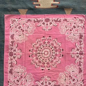 vintage 70s Fast Color pastel bright pink paisley bandana hankie RN 13960 pink bandana image 2