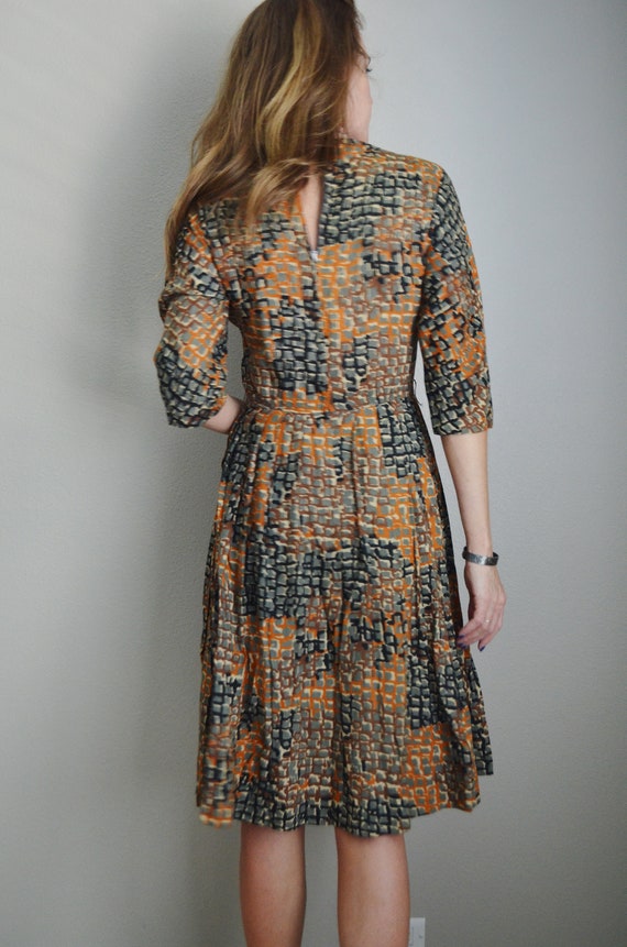 mod dress / vintage 60s abstract mod party dress … - image 9