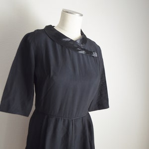 black cocktail party dress / vintage 60s evening cocktail party dress small image 5