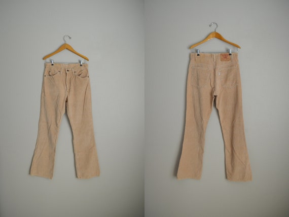 vintage 80s light tan corduroy 517 Levi's pants /… - image 1