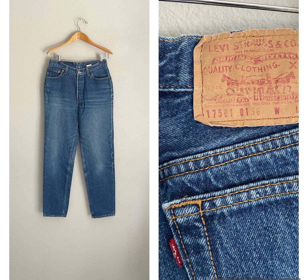 Women s 501 Levi s Jeans Vintage Medium Dark Wash 80s 501 USA