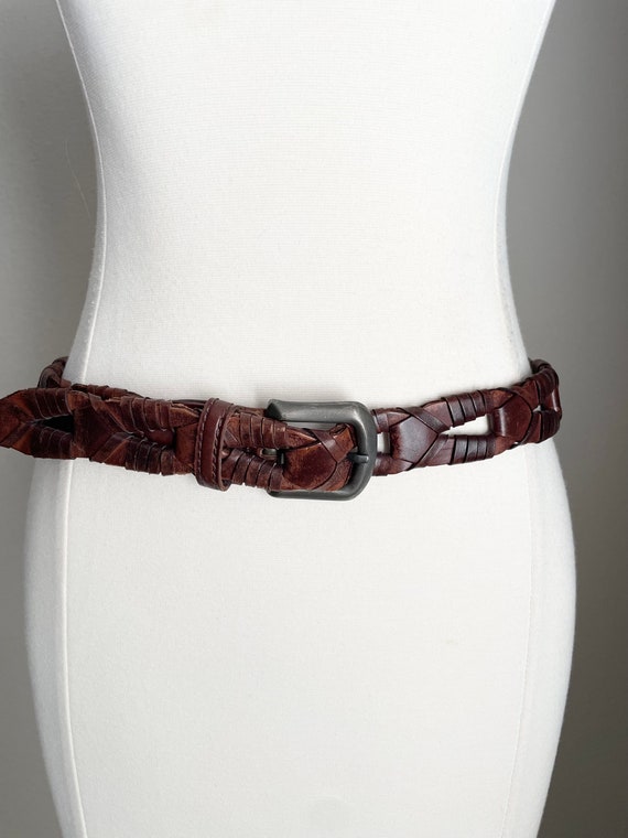 Vintage 90s Brown Braided Leather Belt Women's Large -  Canada