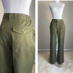 RESERVED //vintage 70s 80s Boy Scout Pants/ Green High