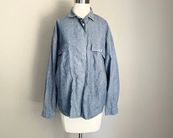 vintage 80s light blue Levi's chambray blouse - large/x-large