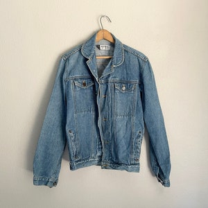 vintage 80s katana denim jean jacket / men's small women's medium image 4