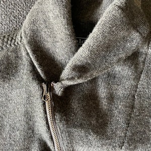 vintage 80s polo ralph lauren shawl neck gray lambswool sweater medium/large image 8