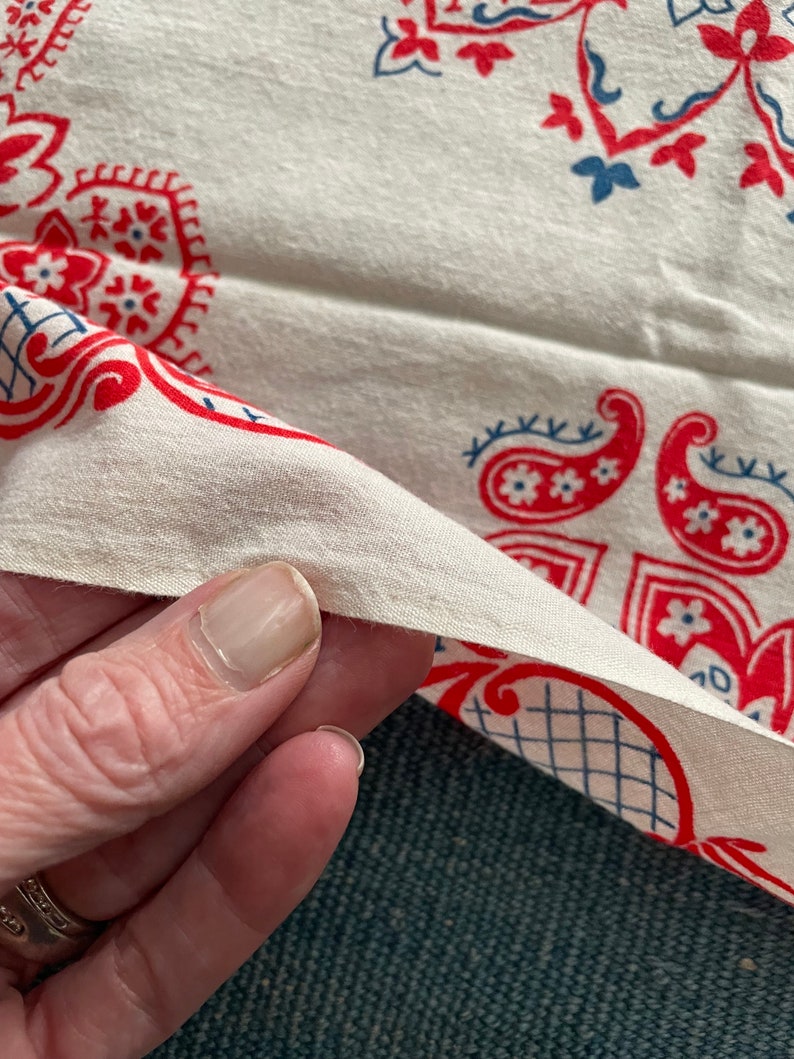 Vintage 60s 70s Fast Color RN 13960 Red White Blue Bandana Hankie Handkerchief image 5