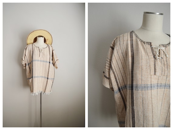 fringe tunic blouse - large / xl