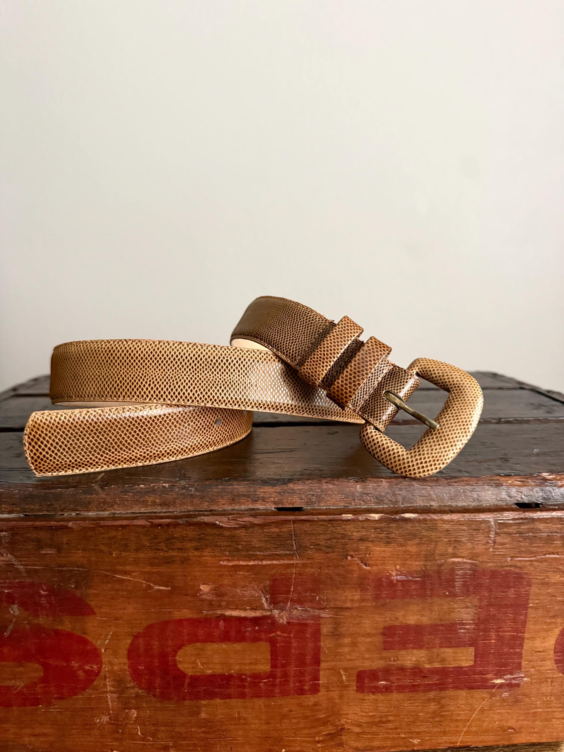 Vintage Esprit Brown Leather Belt Womens 70 S Square Buckle 90s Grunge Aesthetic Esprit Belts - Etsy main image 2