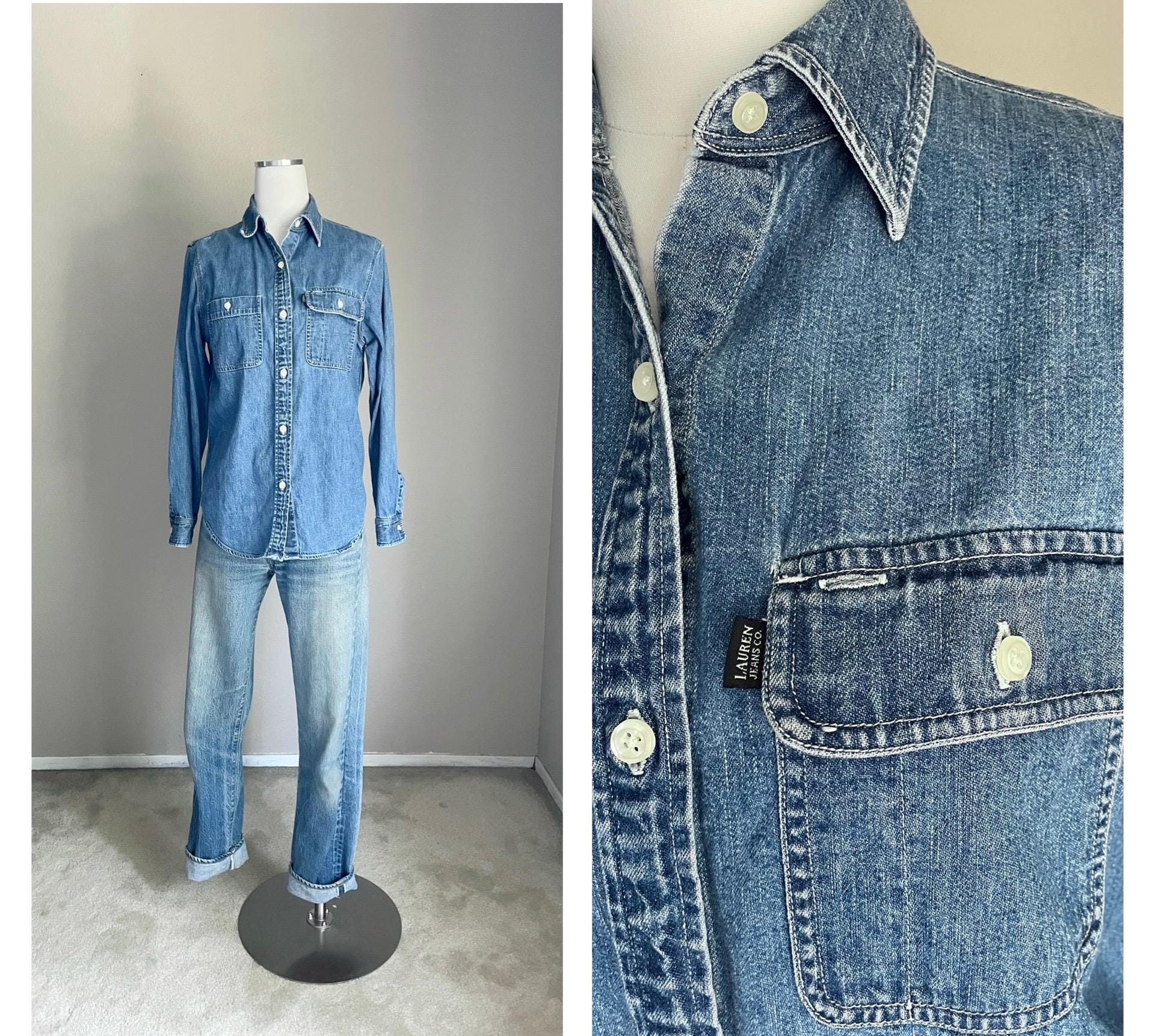 希少品✨ DENIM&CO ヴィンテージ　ジャケット　90s 花柄　刺繍　XL デニムジャケット DENIM &CO 花柄 刺繍 vintage XL - ANTIQUE LEAVES