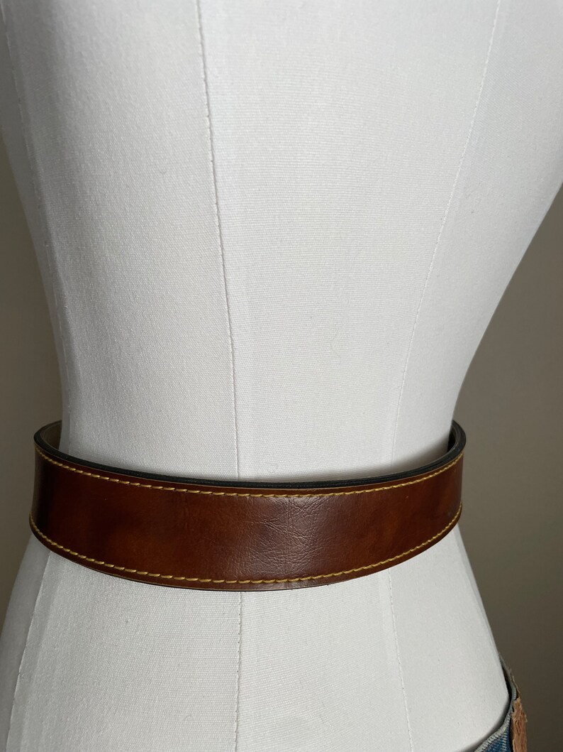 vintage 60s 70s faux leather wide vegan vinyl belt size xxsmall xsmall 24 image 7