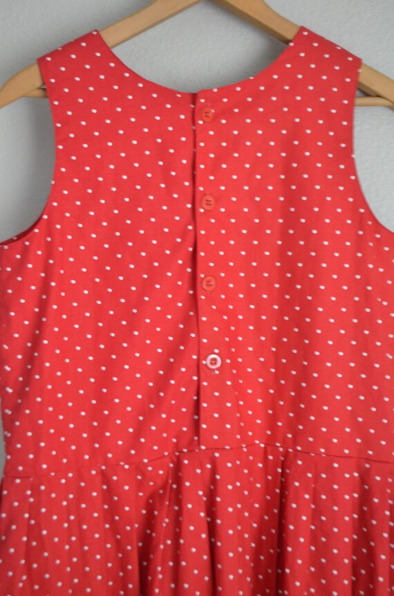 vintage 80s laura ashley girl's red polka dot dre… - image 10