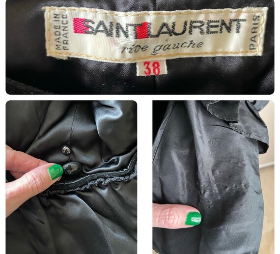 vintage 80s YVES SAINT LAURENT rive gauche black … - image 9