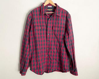 Will Not Ship Until May 21st (5/21) - Vintage 90s Plaid Winter Cotton Thick Ralph Lauren Rugby Shirt: Cotton Button Down (M/L)