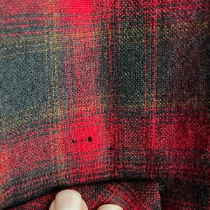 Vintage '50s Red Plaid Pendleton Board Shirt Loop Collar men's xlarge image 6