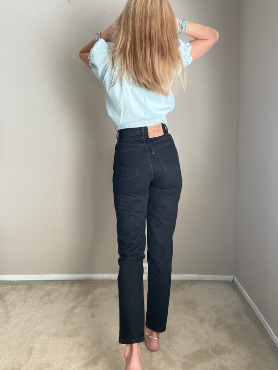 black jeans LEVI'S 512 slim fit tapered leg jeans… - image 6