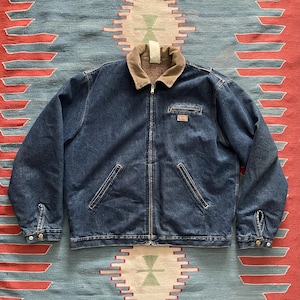 Vintage 90s Y2K Dickies Denim Detroit Style Jacket Blanket