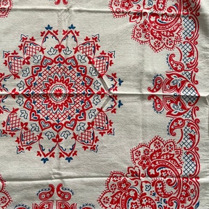 Vintage 60s 70s Fast Color RN 13960 Red White Blue Bandana Hankie Handkerchief image 3