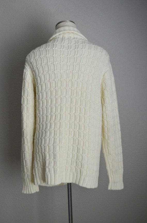 vintage 70s ivory cardigan / grandma cardigan / i… - image 8