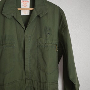 vintage '60s olive green park ranger style coveralls unisex 36 regular image 3