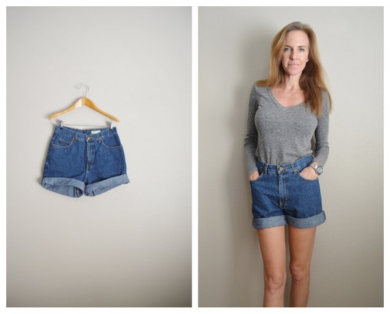 denim high waisted shorts - 26/27