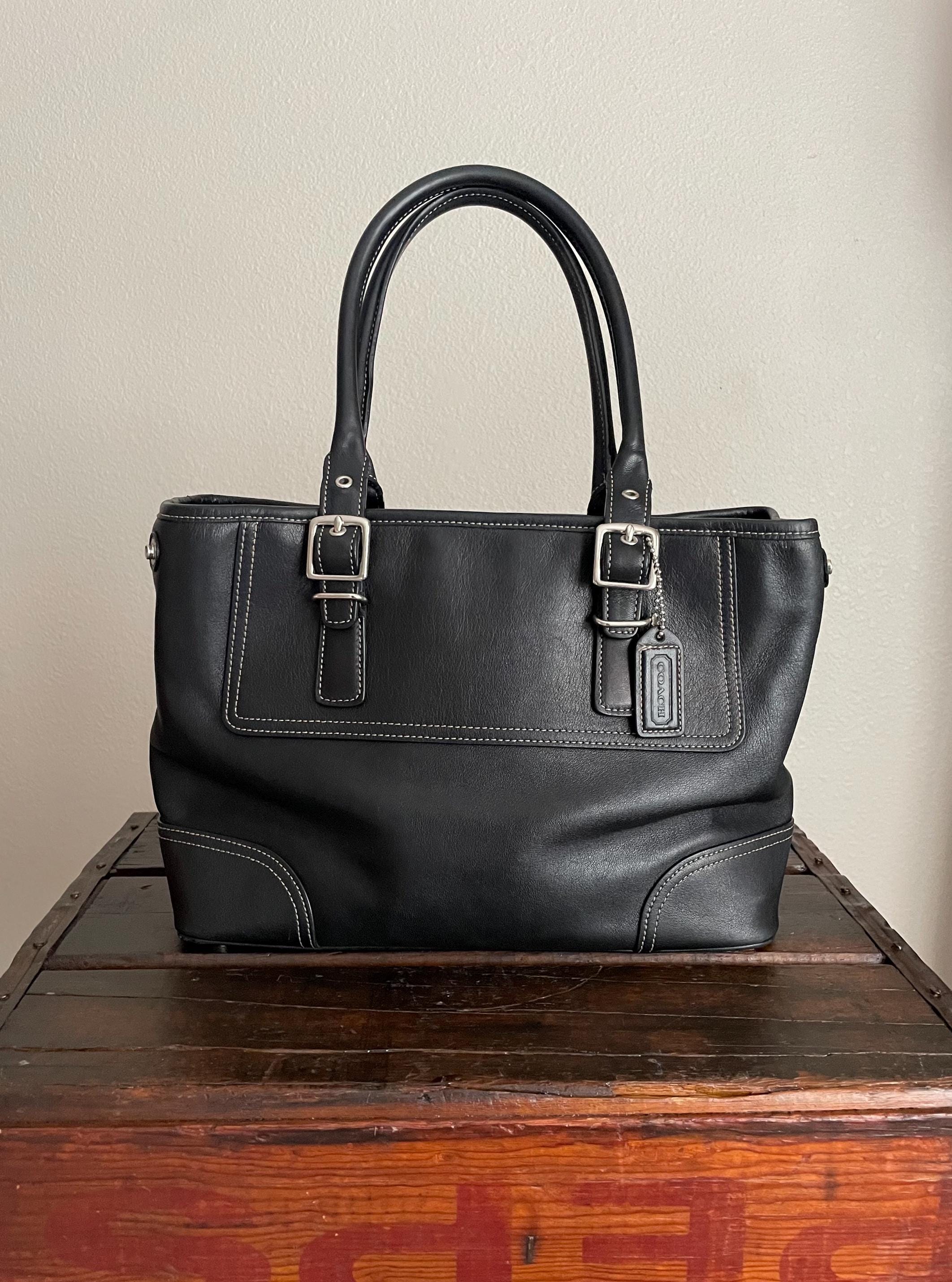 COACH Vintage Classic Black Canvas Large Pocket Tote | eBay
