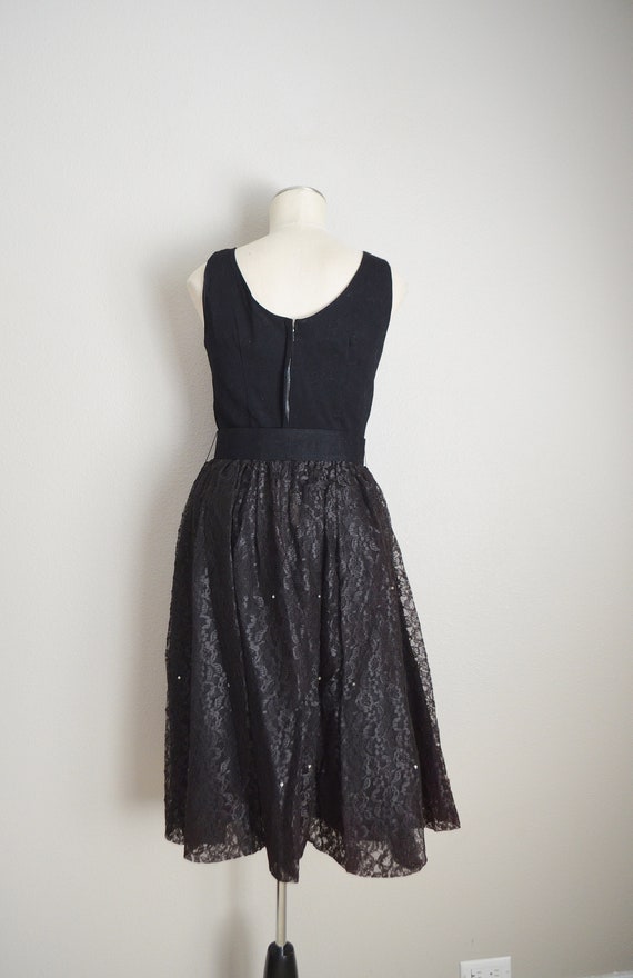 vintage60s velvet and lace tulle cocktail dress -… - image 7