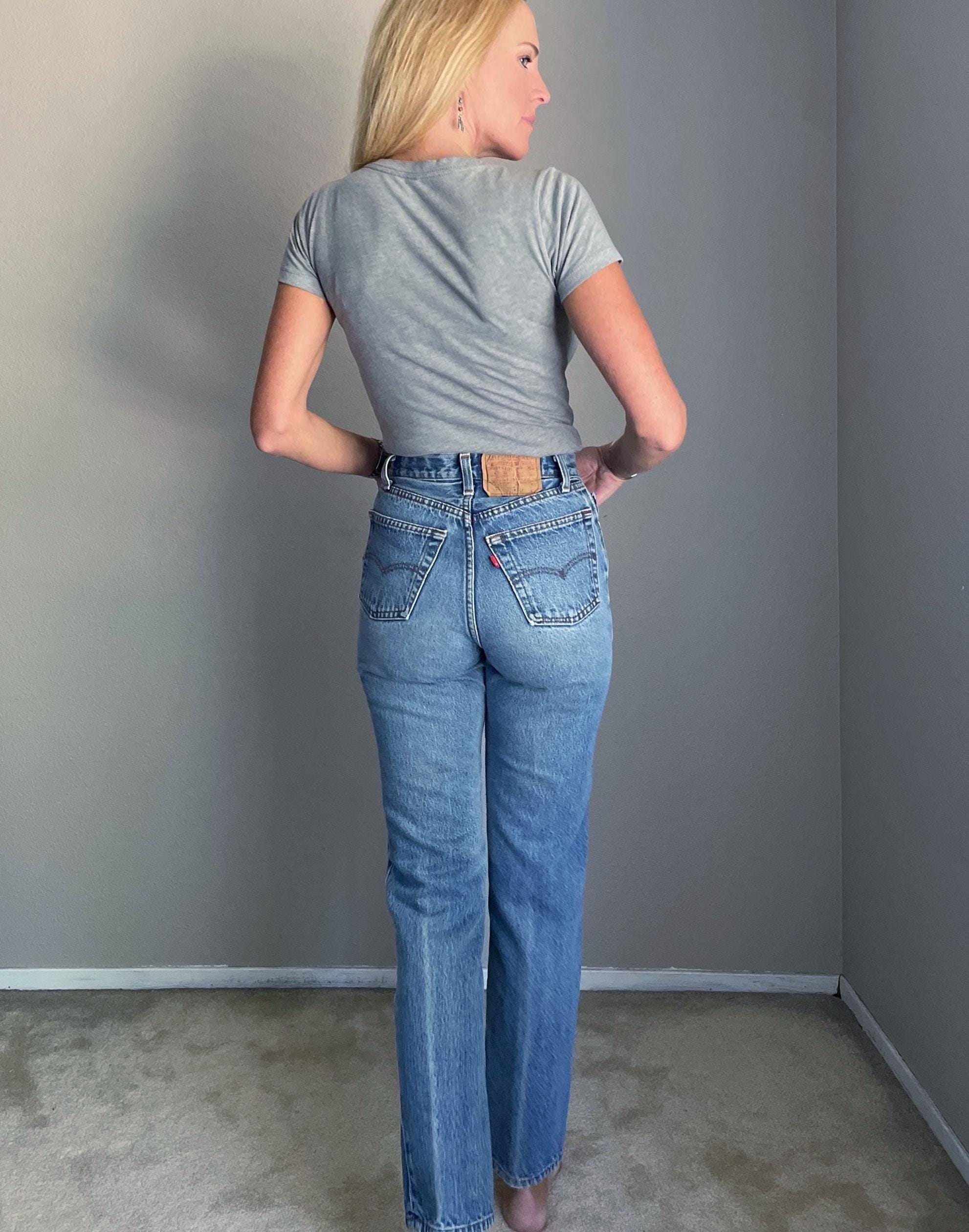 Vintage 80s Medium Wash Faded Button Fly USA Made Levi's 501 Jeans