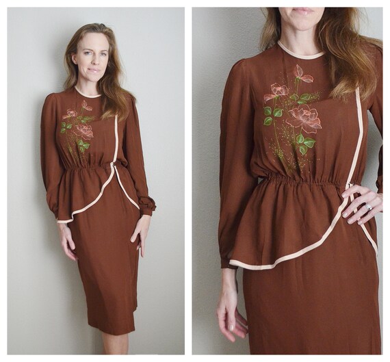 1940s peplum dress