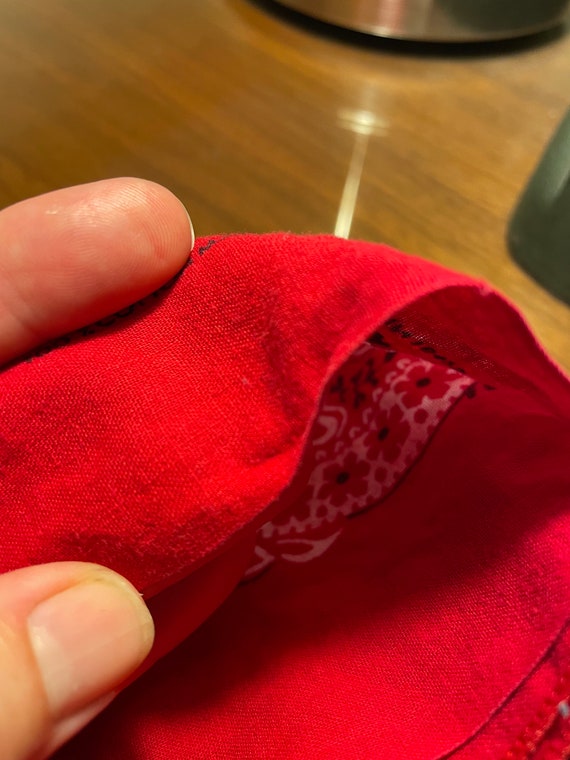 vintage red 70s 80s hand kerchief neckerchief ban… - image 6