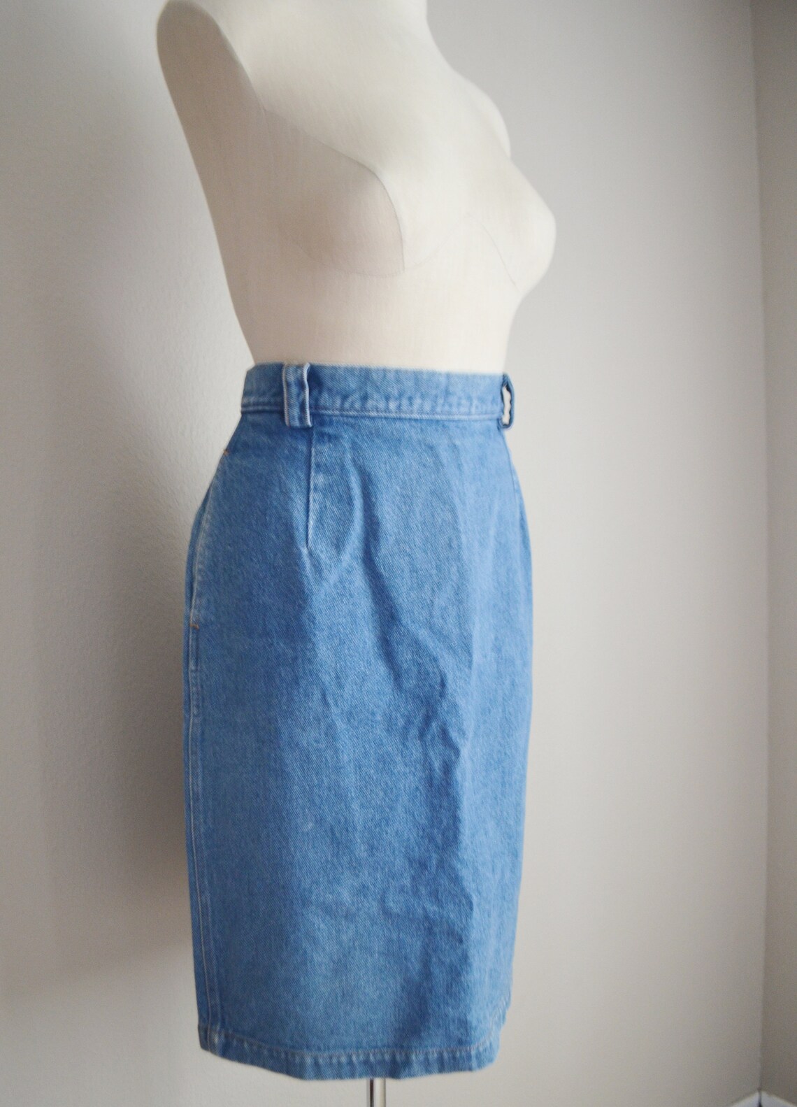 calvin klein denim pencil skirt