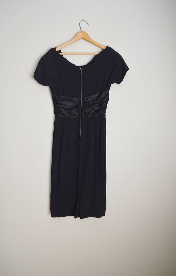 60s black cocktail dress / 1960s black evening dr… - image 4