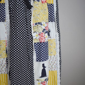 vintage 70s patchwork style calico polka dot long bohemian festival prairie skirt womens xsmall small image 4