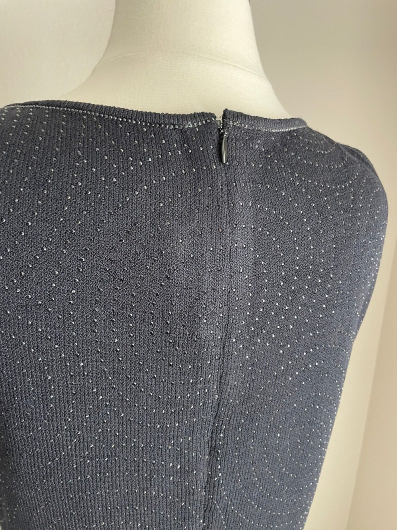 vintage new with tags NWT deadstock St. John Black knit sparkle rhinestone dress medium image 6